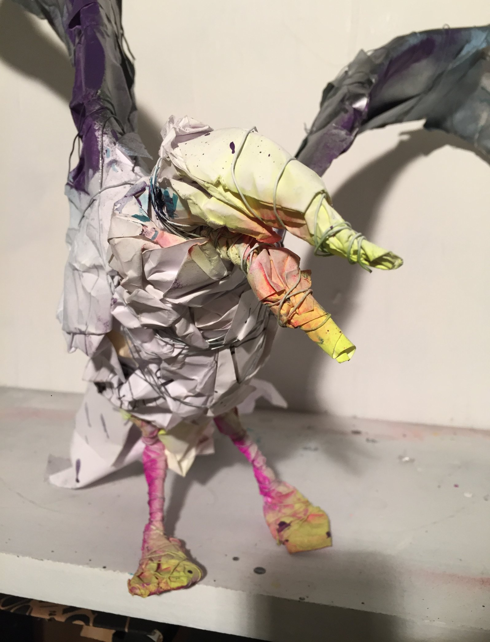 Gull, work in progress, close up