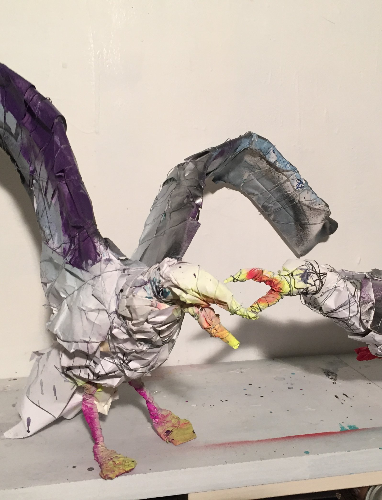 Gulls fighting, work in progress